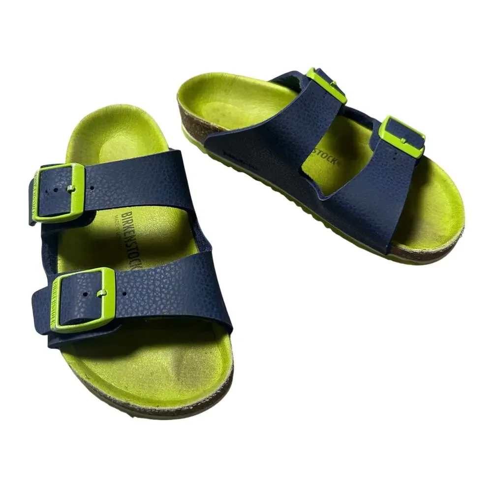 Birkenstock Kid Blue and Green Buckle Sandals